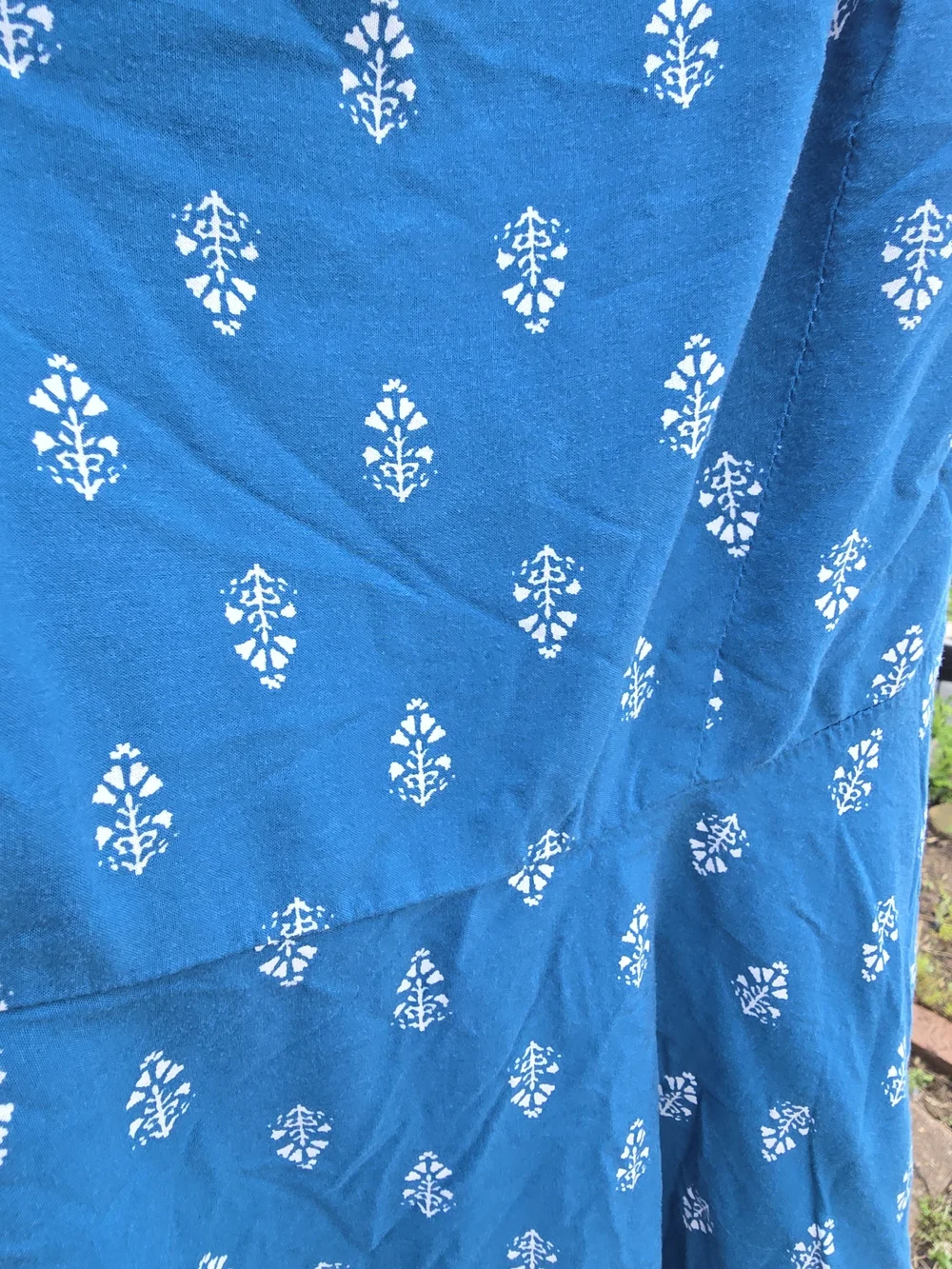 Old Navy Teal With White Pattern Sun Dress - Picture 3 of 8
